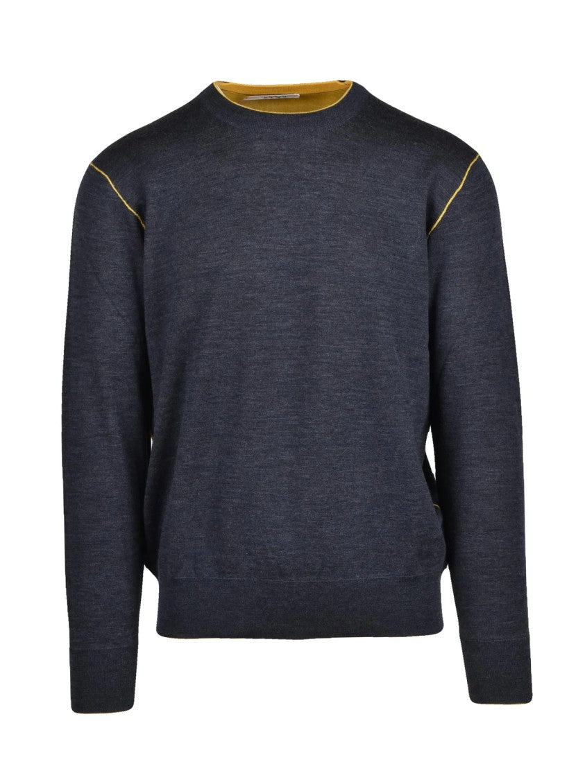 Kangra Crew Neck Pullover With Contrast Stitching