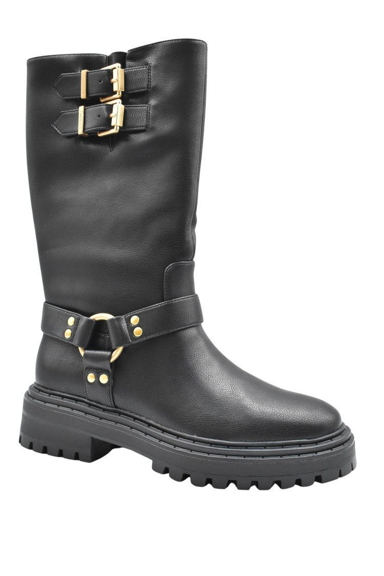 Twin-Set Sleek Black Boots With Laced Front Detail