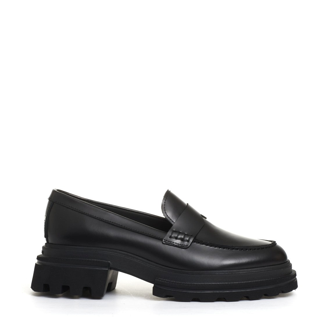 Hogan New Black Leather Moccasin