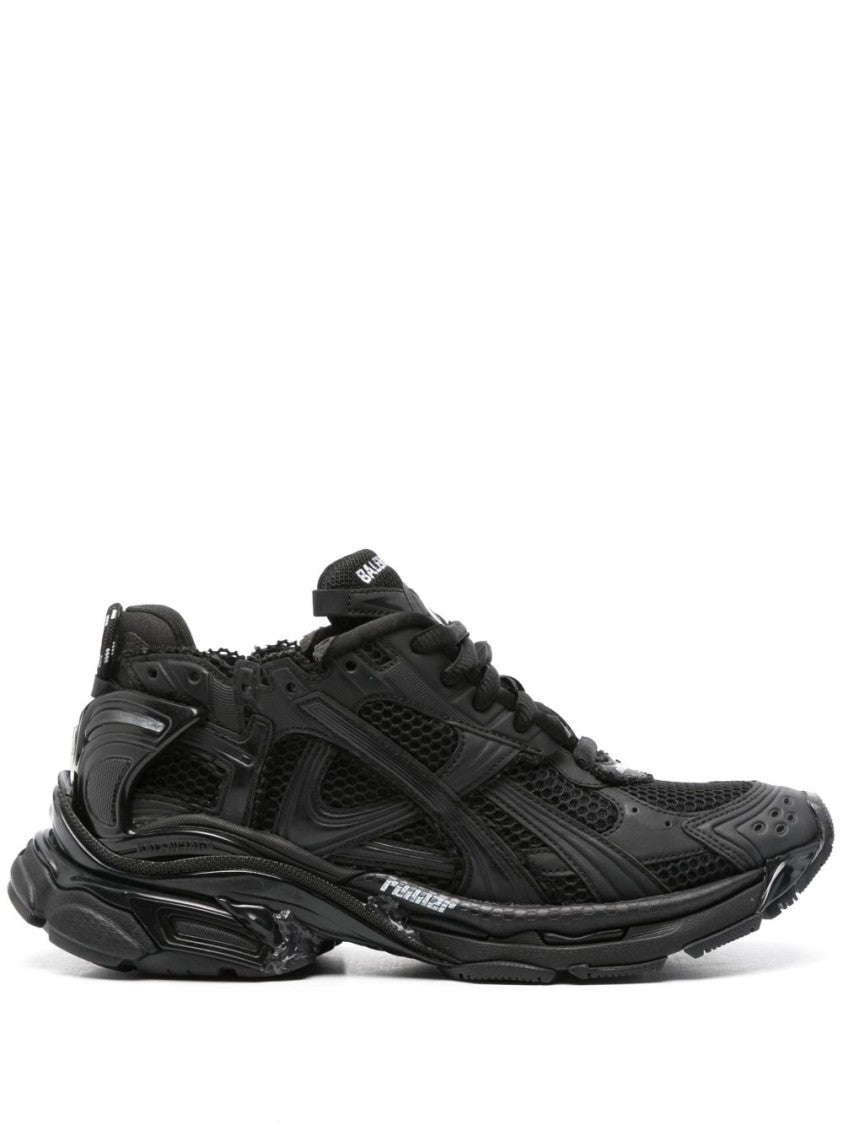 Balenciaga Black Leather-Free Runner Sneakers