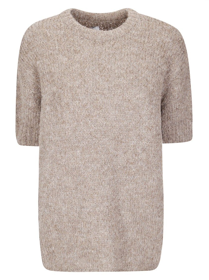 Thibault Van Der Straete Round Neck Sweater With Rib Short Sleeves