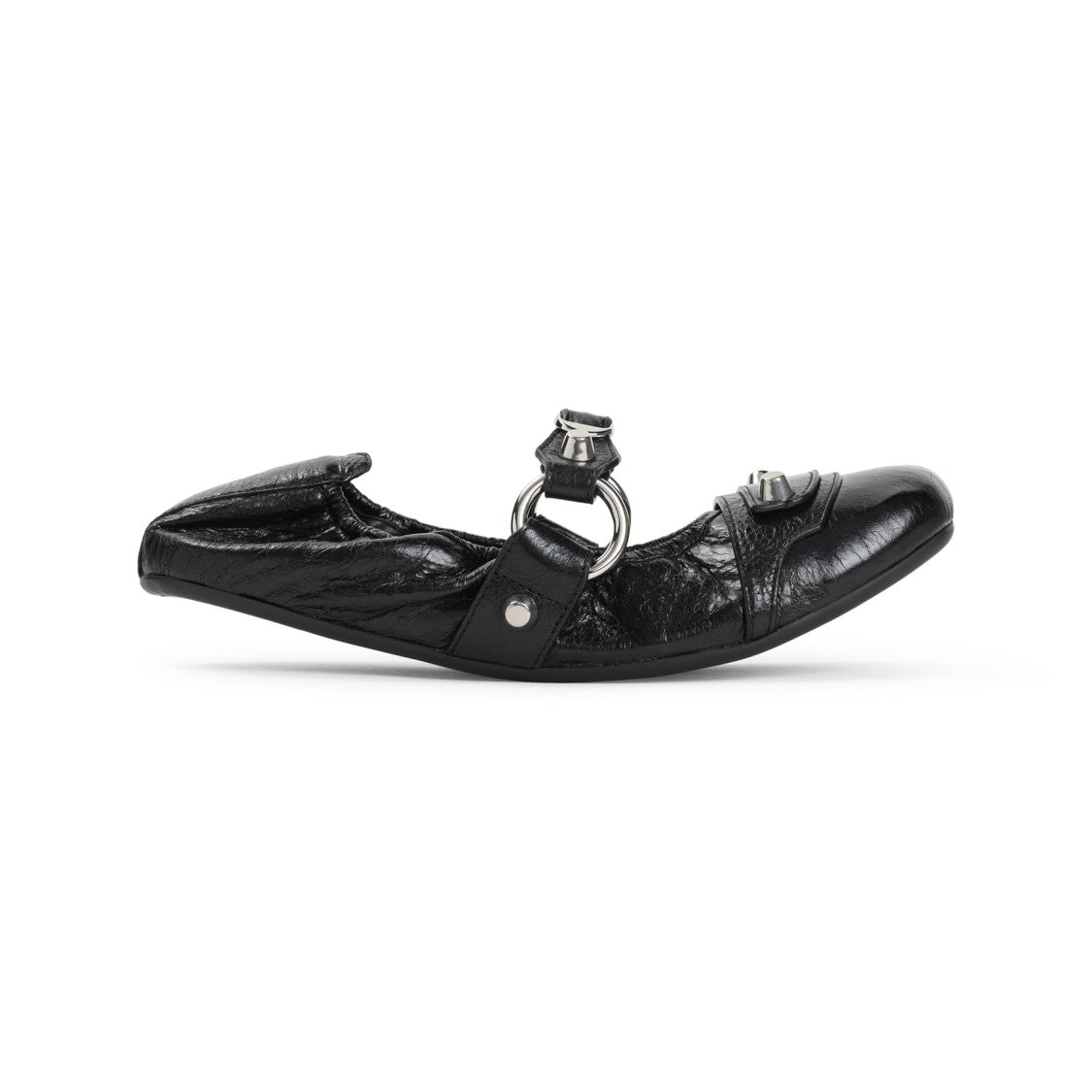 Balenciaga Black Lamb Leather Shoes With Striking Metallic Accents