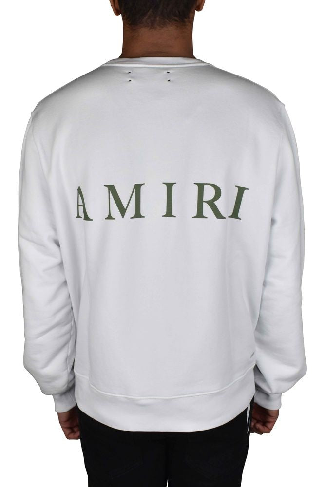 Amiri White Cotton Sweatshirt With Khaki Logo Print