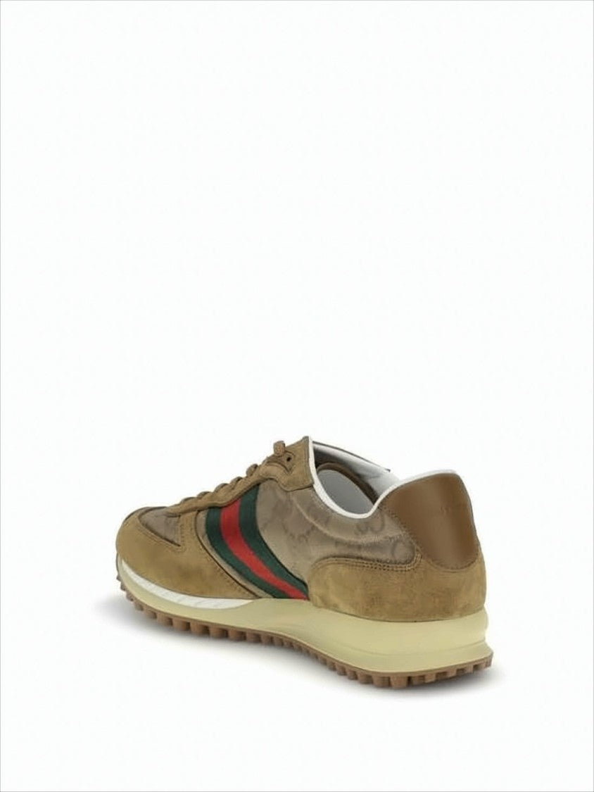 Gucci Low-Top Sneakers With Signature Stripes And Textured Grip