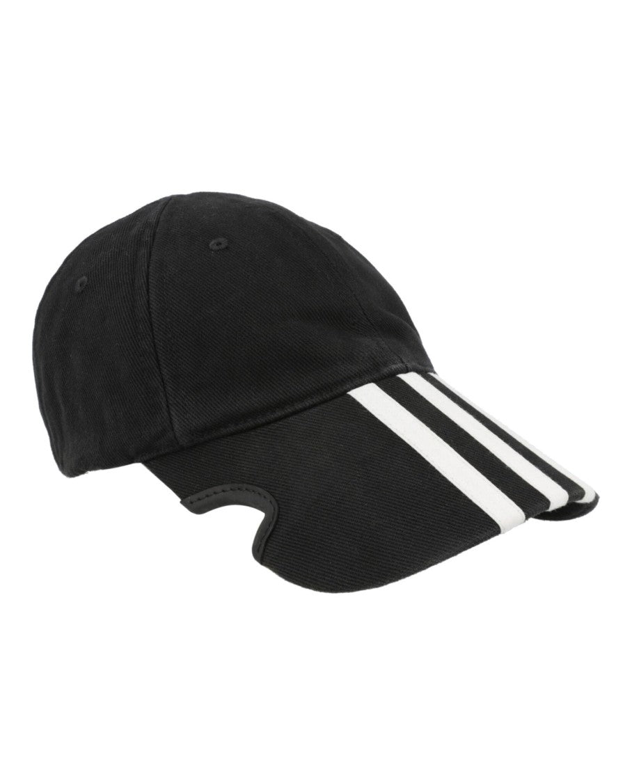 Balenciaga Black Cap With Cutout Brim And Adjustable Closure