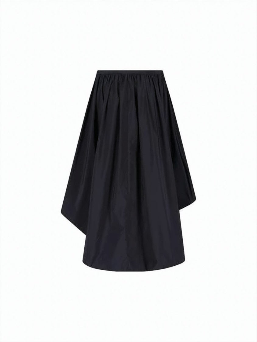 Paloma Wool Asymmetrical Black Midi Skirt With Gathered Waistband