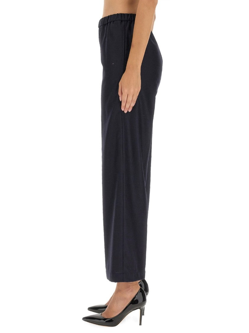 Aspesi Relaxed Fit Wide Leg Wool Pants