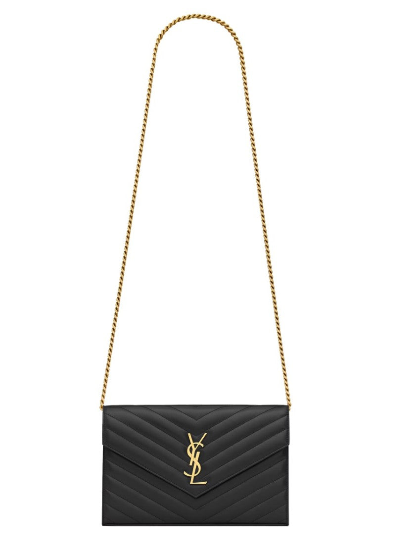 Saint Laurent "Cassandre" Clutch Bag With Chain