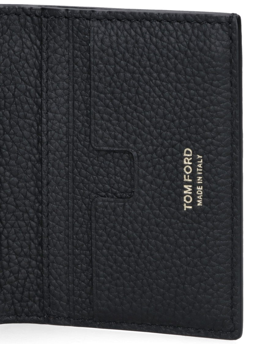 Tom Ford Black Calfskin Bi-Fold Card Holder