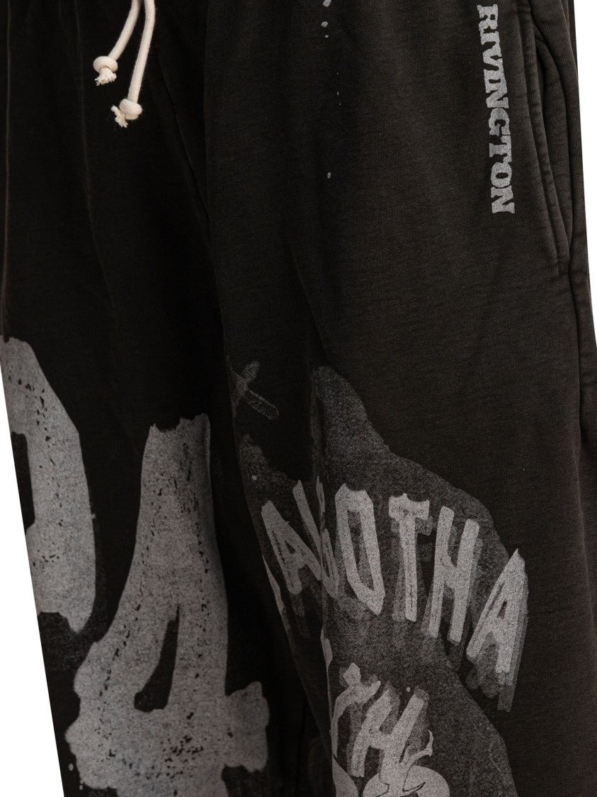 Rrr123 Relaxed-Fit Black Trousers With Graphic Prints