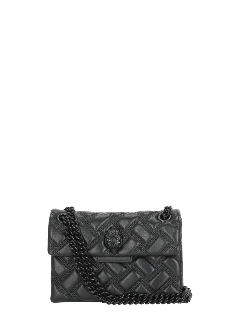 Kurt Geiger Black Mini Kensington Drench Leather Shoulder Bag