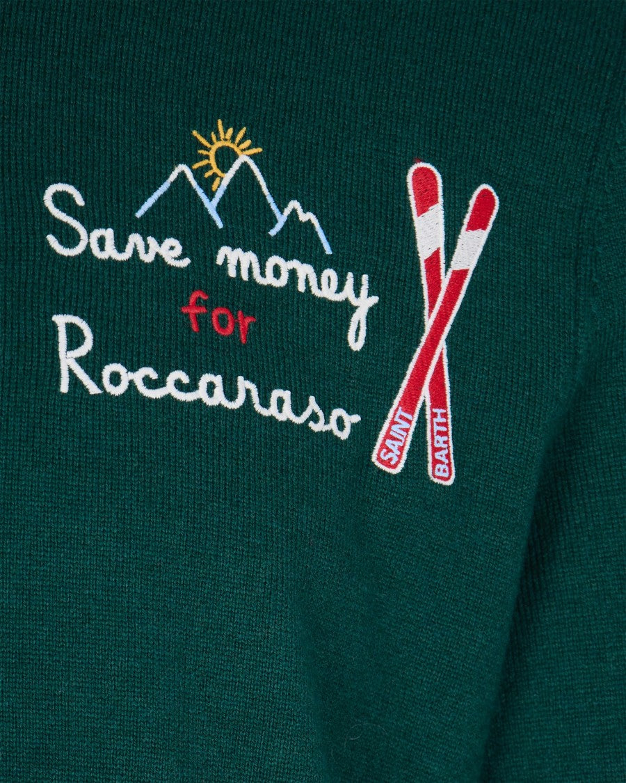 Mc2 Saint Barth Crewneck Wool Sweater With Contrasting Embroidery