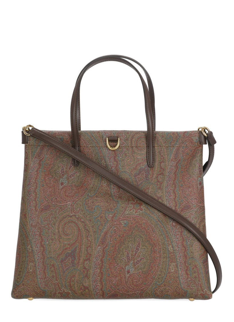 Etro Structured Cotton Shoulder Bag With All-Over Paisley Pattern