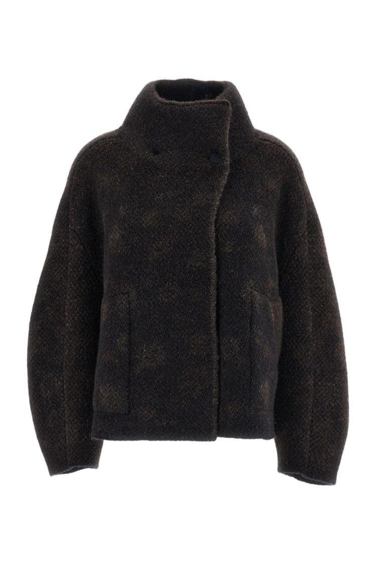 Boboutic Reversible Wool-Blend High Collar Knit Jacket