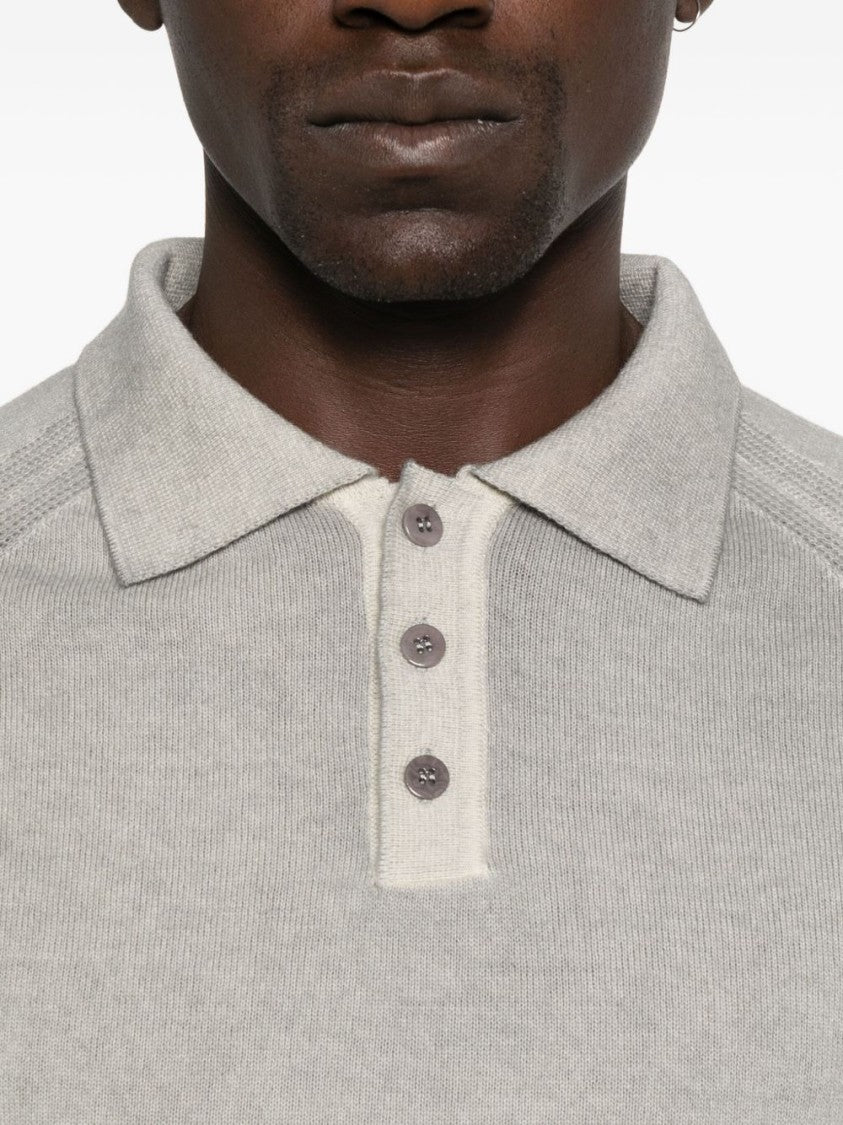 Daniele Fiesoli Classic Grey Sweater With Polo Collar
