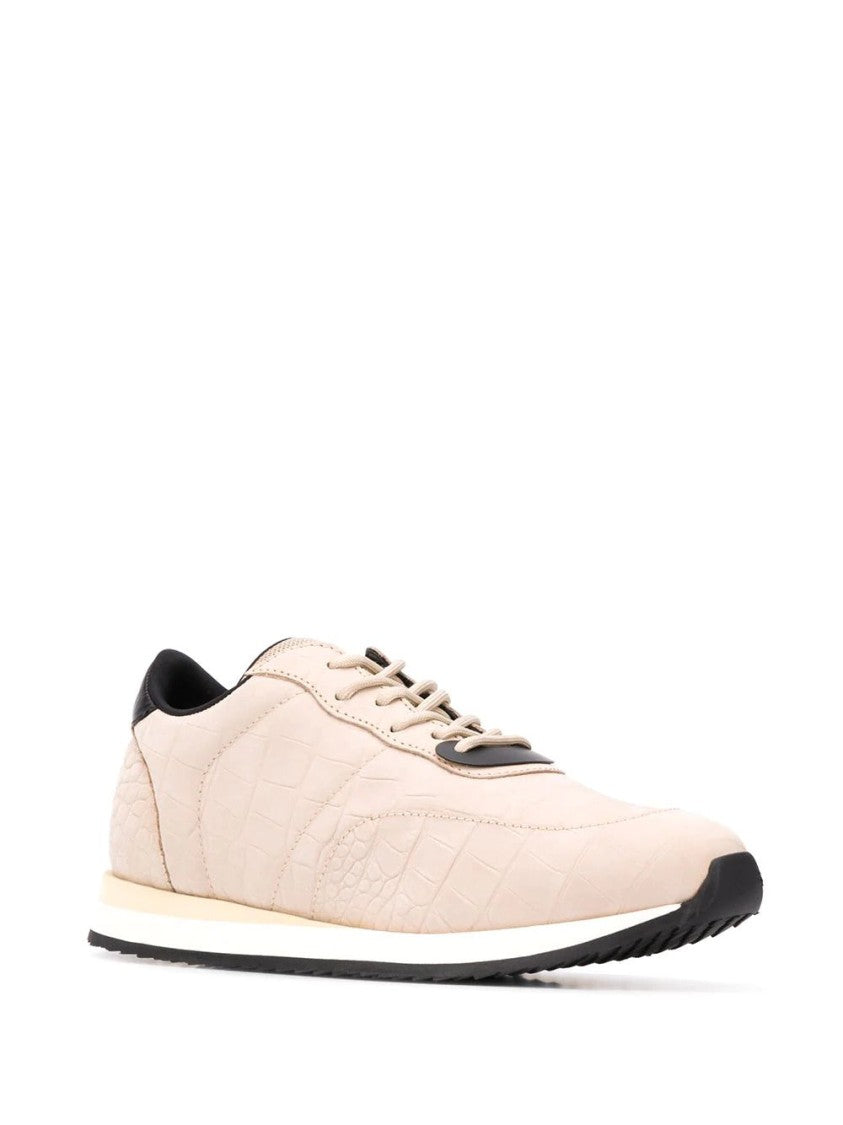 Giuseppe Zanotti Low-Profile Leather Trainers With Crocodile Texture