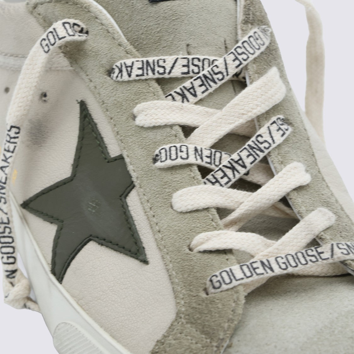 Golden Goose Low-Top Distressed Leather Sneakers With Suede Overlays