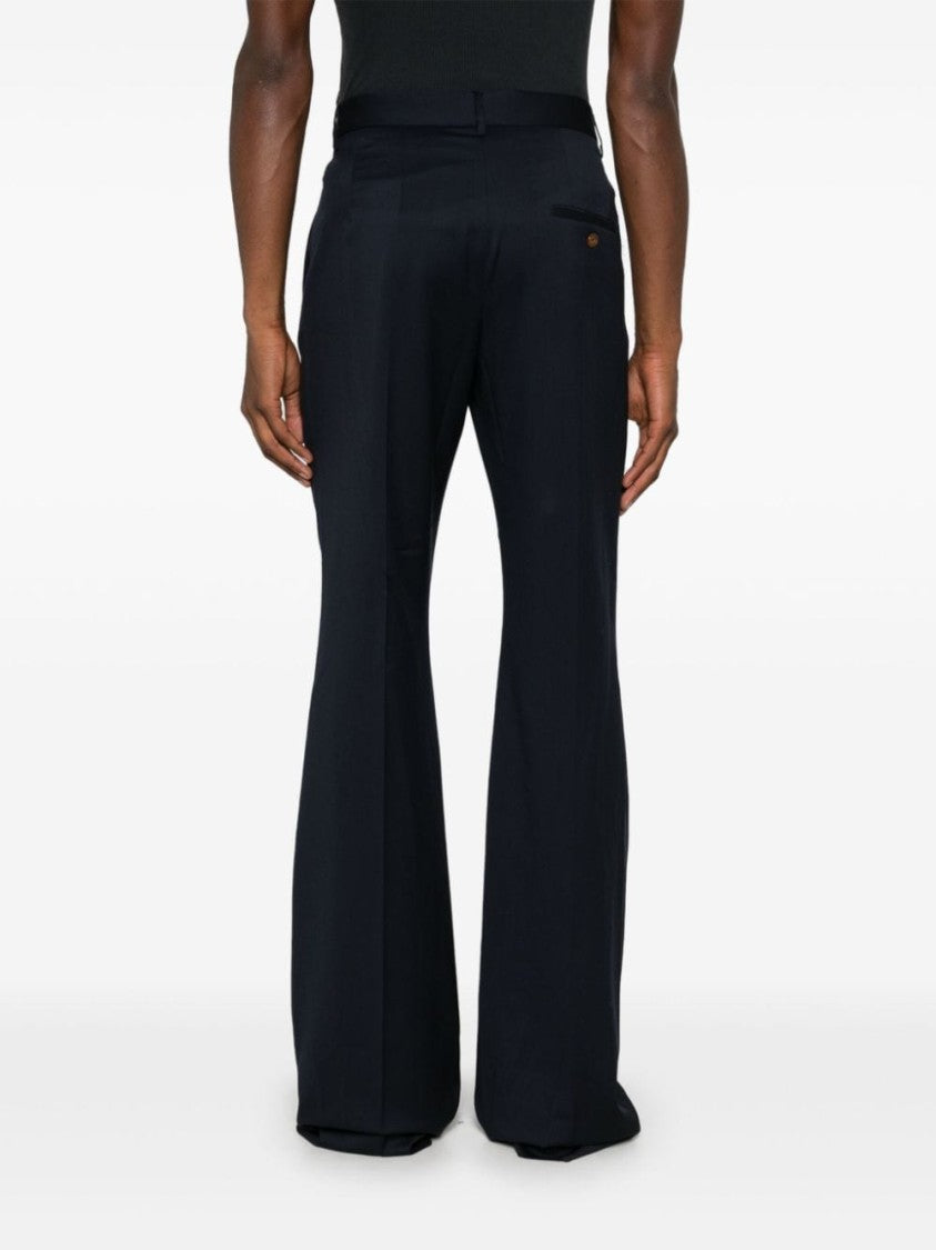 Vivienne Westwood Navy Virgin Wool Flared Trousers