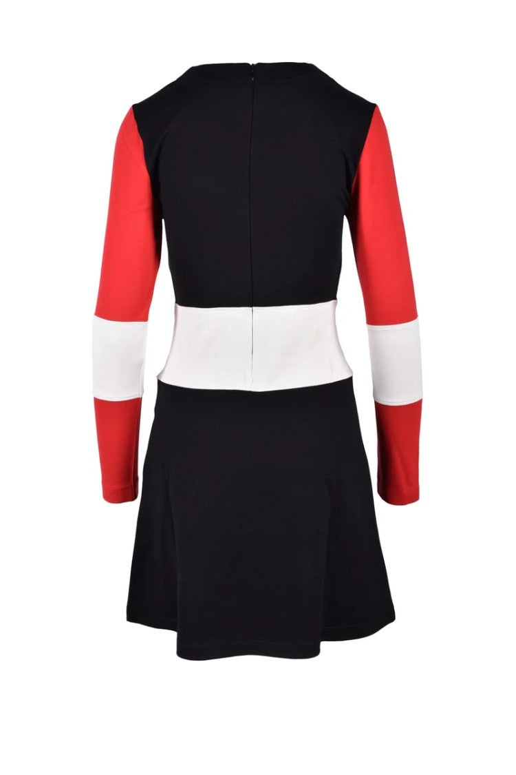 Love Moschino Viscose Nylon Spandex Sweatshirt Dress - Black