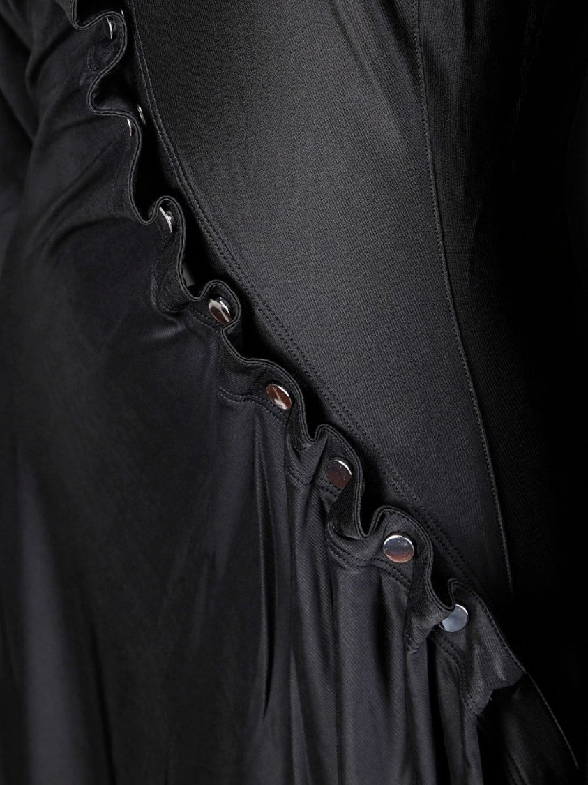 Rabanne Draped Midi Shirt Dress With Off-Center Buttoning