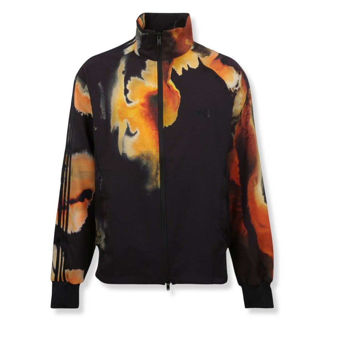 Y-3 Abstract Print Black Sweatshirt With Crew Neckline