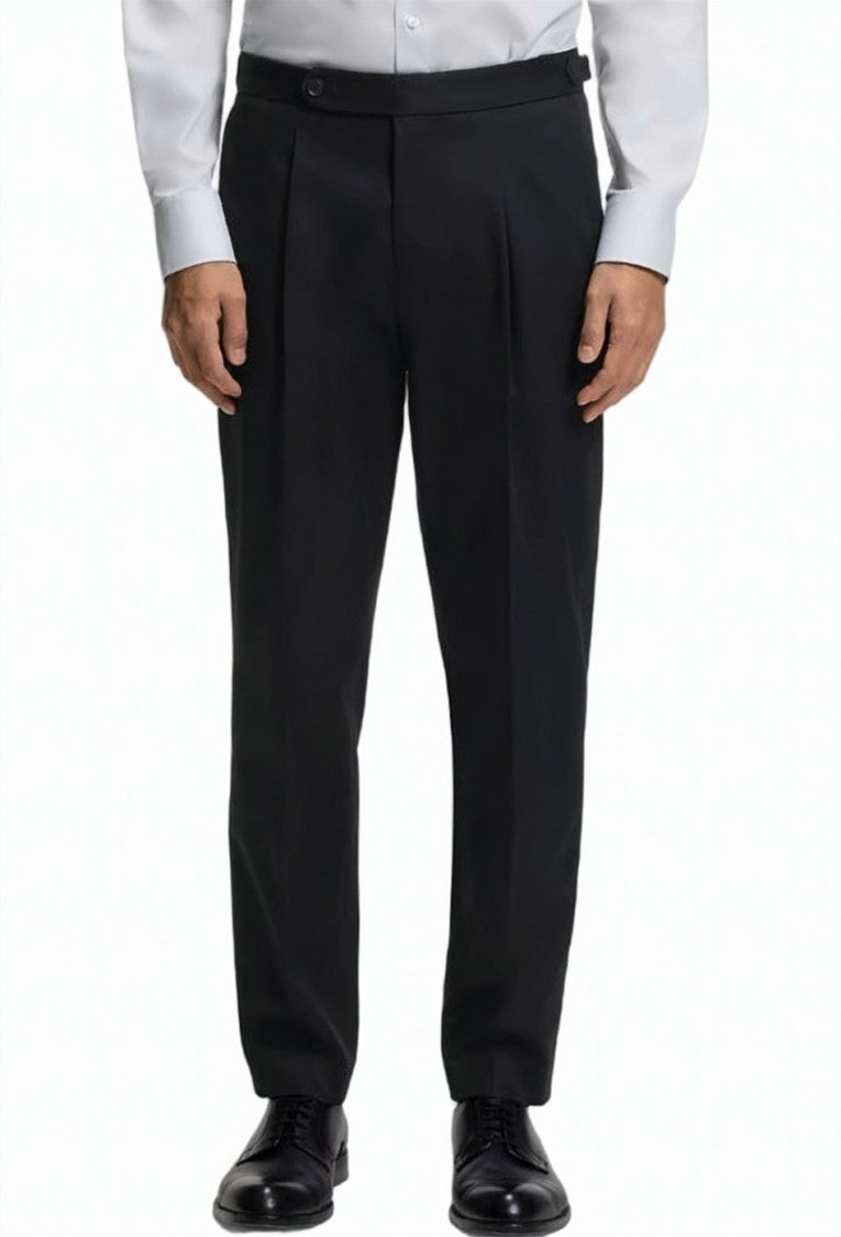 Boss Blue Tapered Tailored Trousers