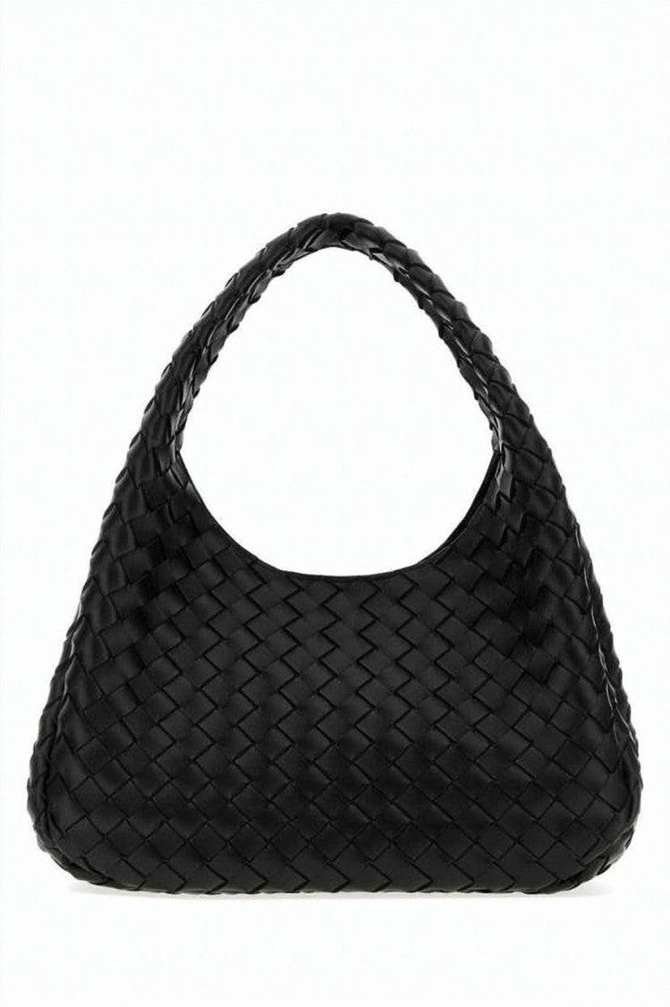 Bottega Veneta Campana Shoulder Bag With Distinctive Woven Pattern