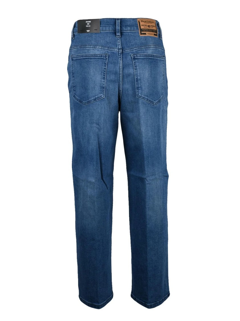 Diesel Blue Cotton-Blend Widee Jeans