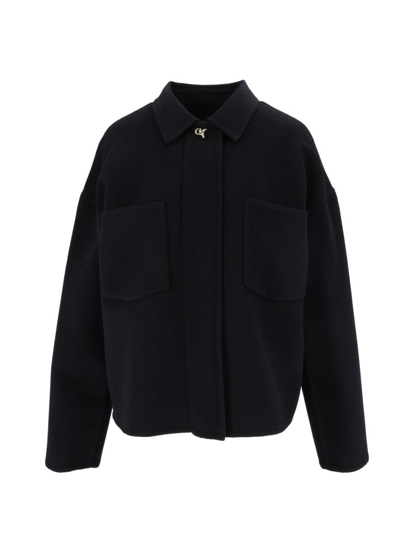 Fabiana Filippi Night Blue Cropped Virgin Wool Jacket