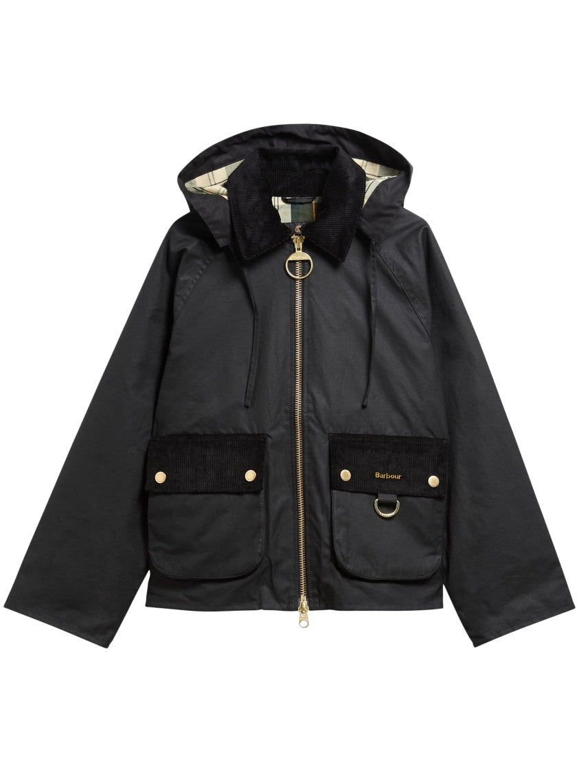 Barbour Carville Wax Jacket Cropped Waxed Cotton Jacket
