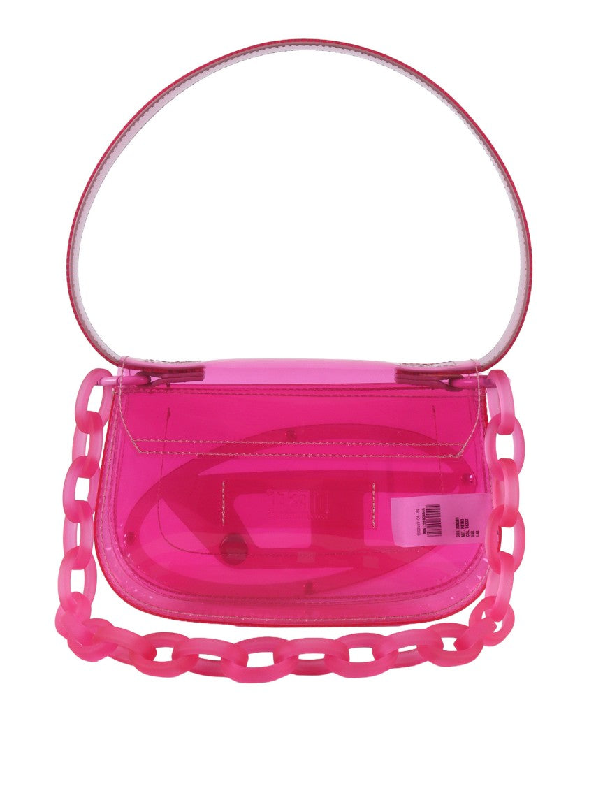 Diesel Pink 1Dr Translucent Logo Shoulder Bag