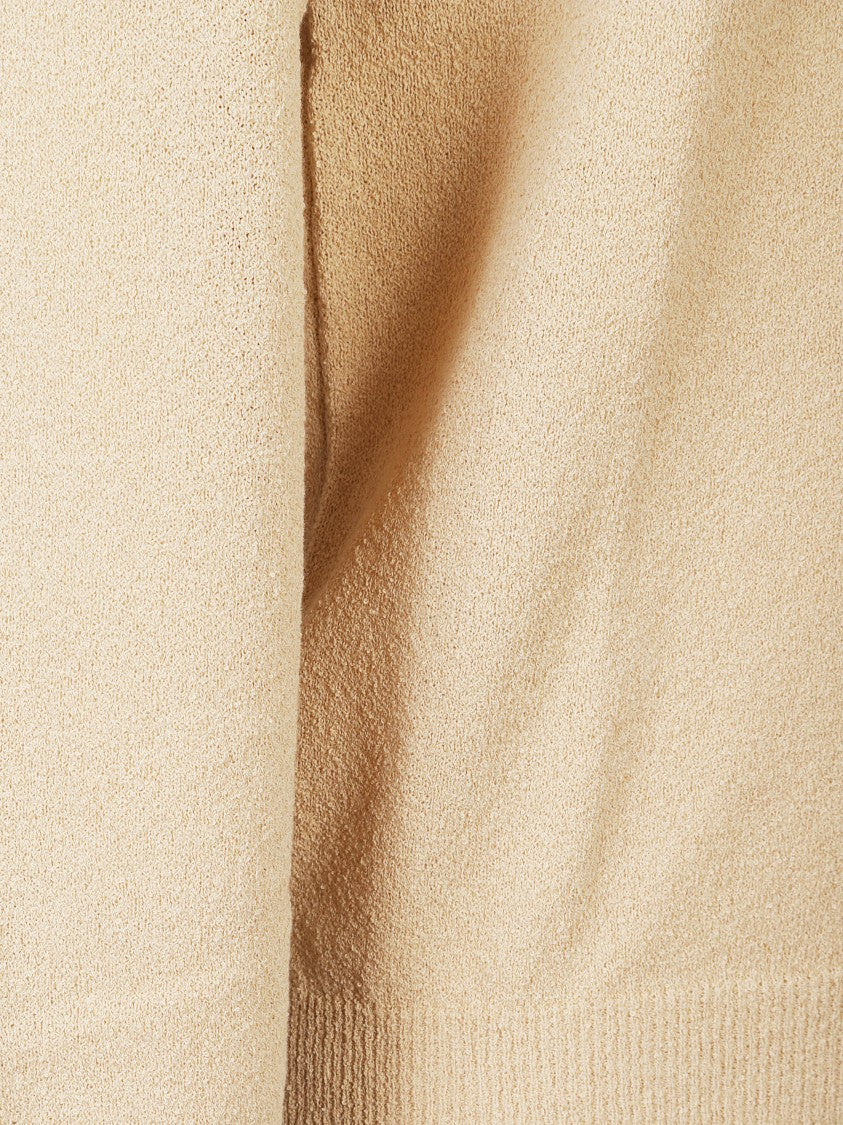 Drumohr Beige Cotton Ribbed Knit Sweater