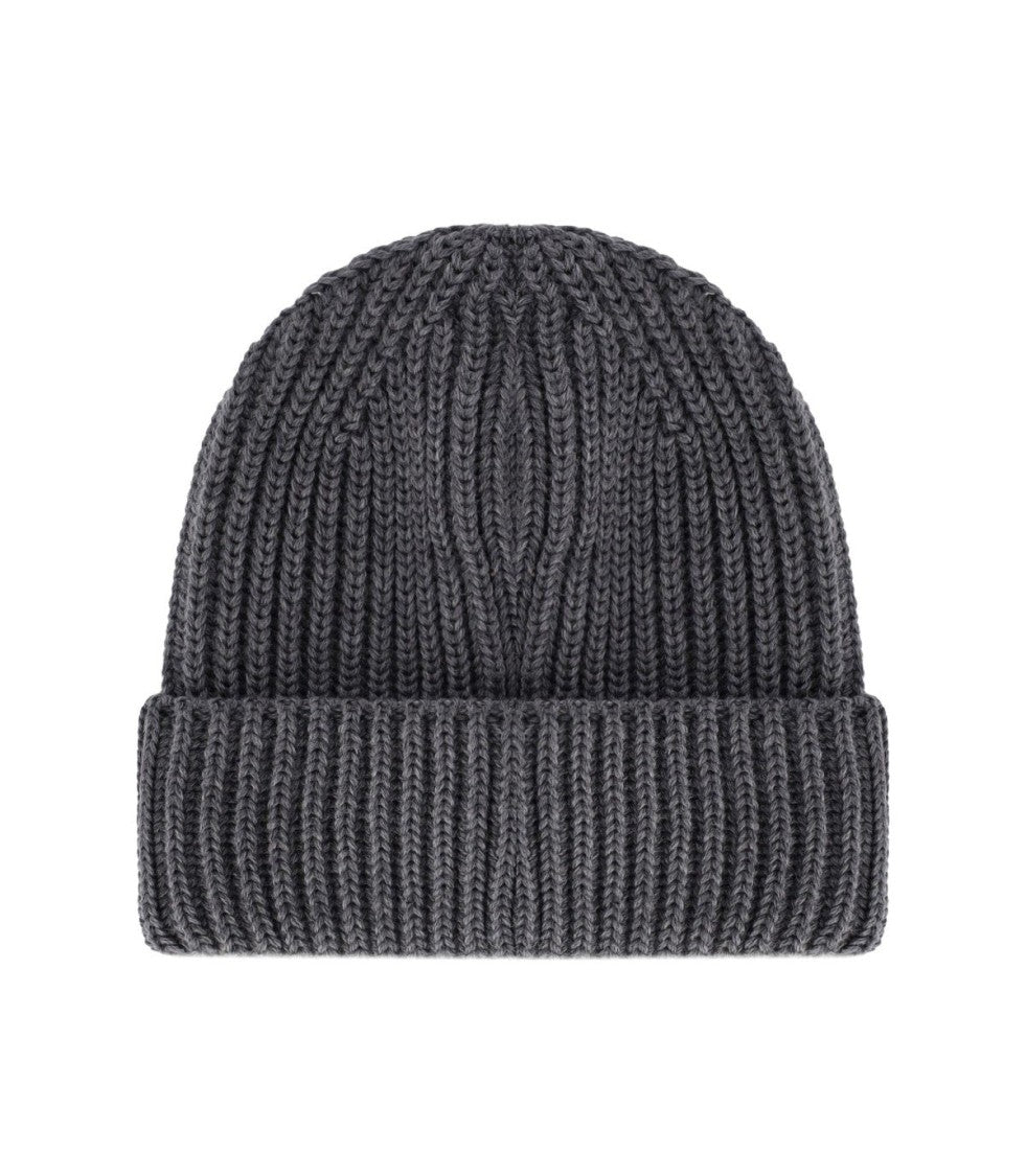 Emporio Armani Dark Grey Ribbed Beanie