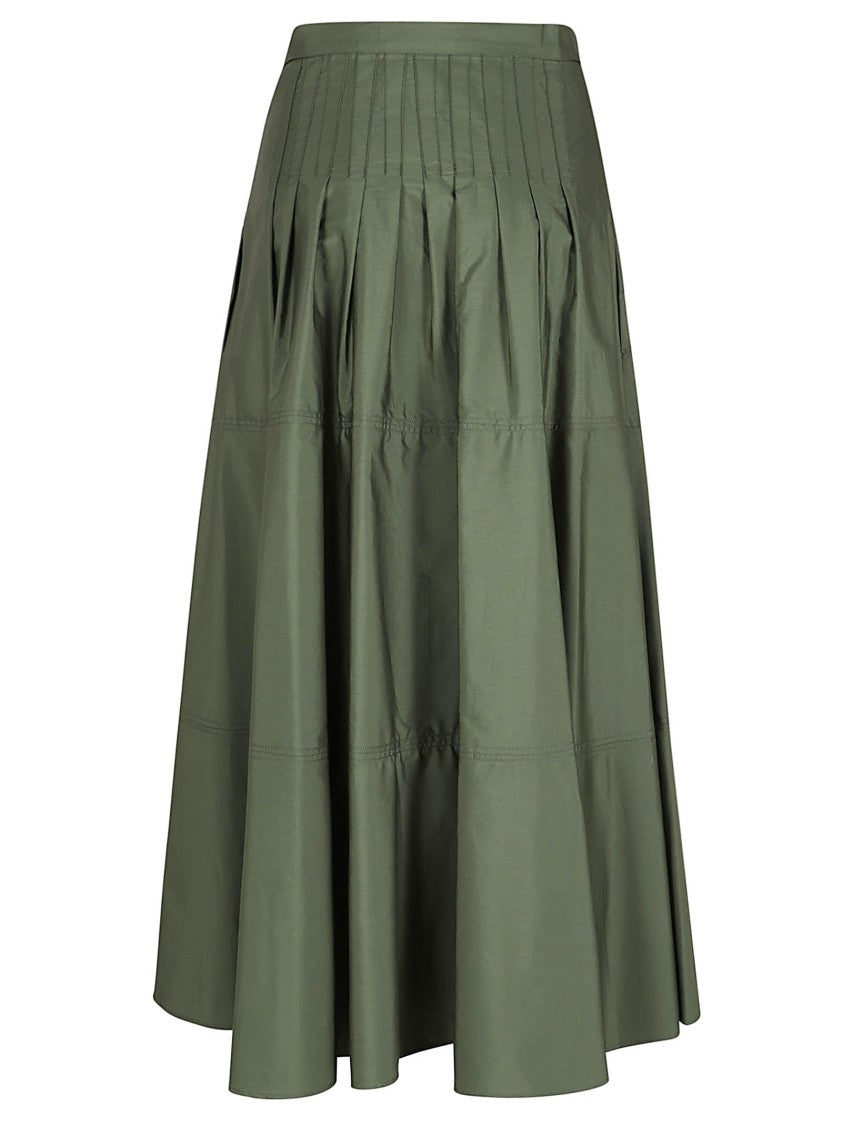 Max Mara Midi-Length Skirt With Structured Waistband And Pleated Design