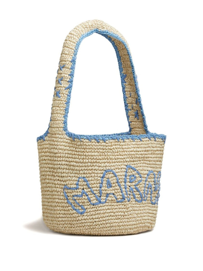 Marni Natural Woven Paper Shoulder Bag