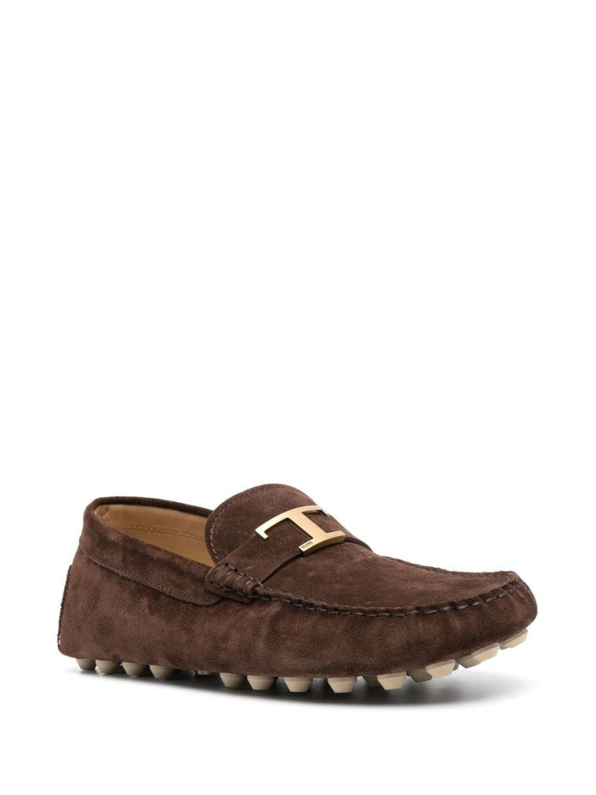 Tod's Brown Calf Suede Loafers