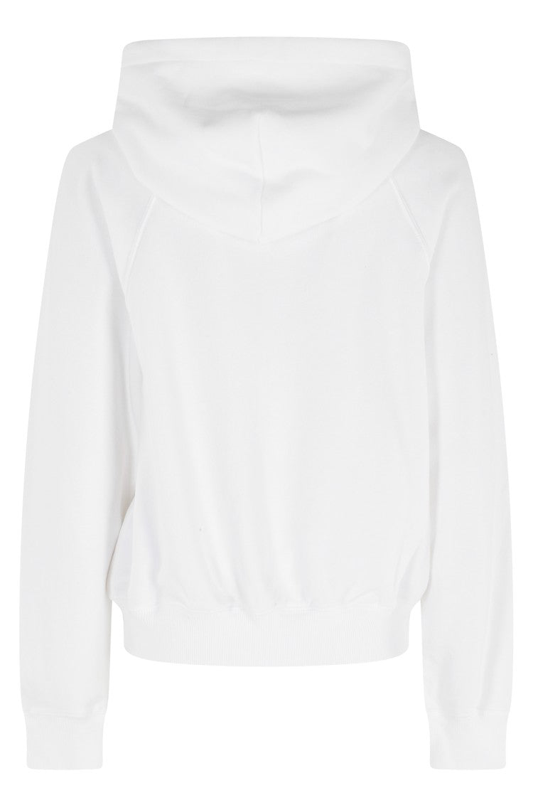 Polo Ralph Lauren White Knit Crewneck Hooded Cotton-Blend Sweatshirt