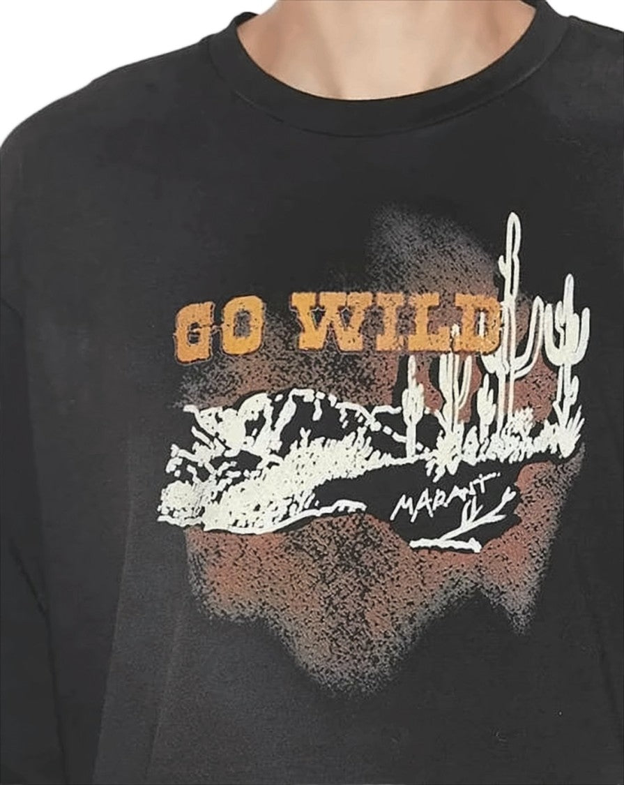 Isabel Marant Relaxed-Fit Black Long-Sleeve T-Shirt