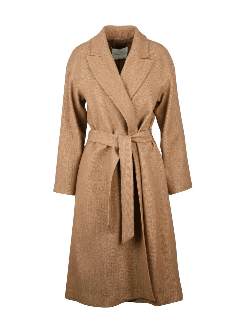 Brian Dales Beige Yak Wool Women's Long Coat