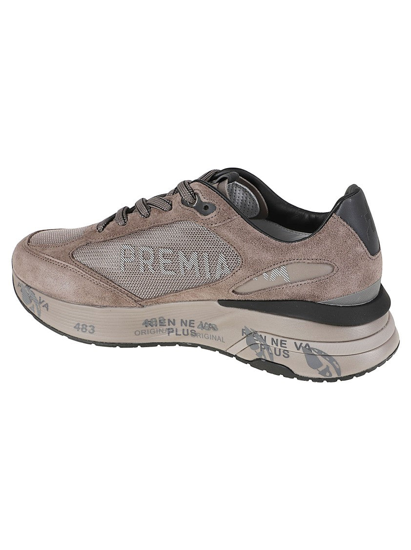 Premiata Brown Moerun Suede-Blend Sneakers
