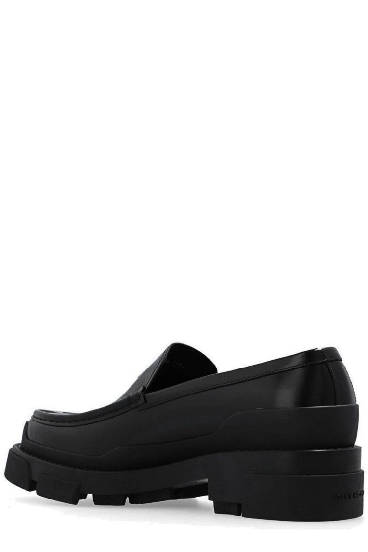 Givenchy Polished Black Loafers With Chunky Rugged Sole
