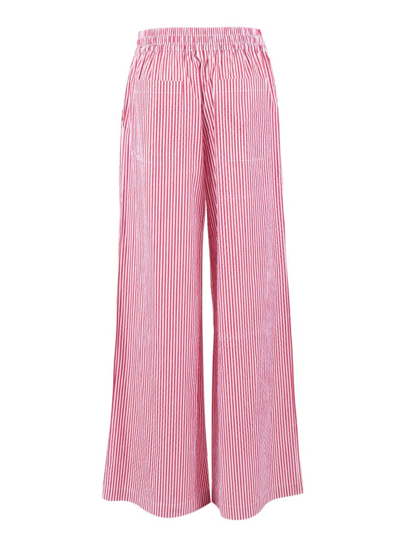 P.A.R.O.S.H. Wide Leg Vertical Stripe Straight-Leg Pants