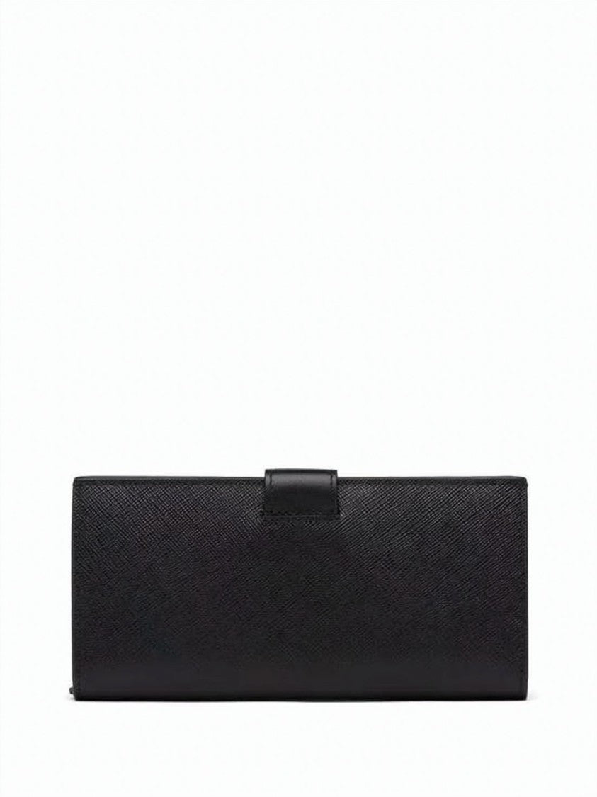 Prada Rectangular Long Wallet In Textured Calf Leather