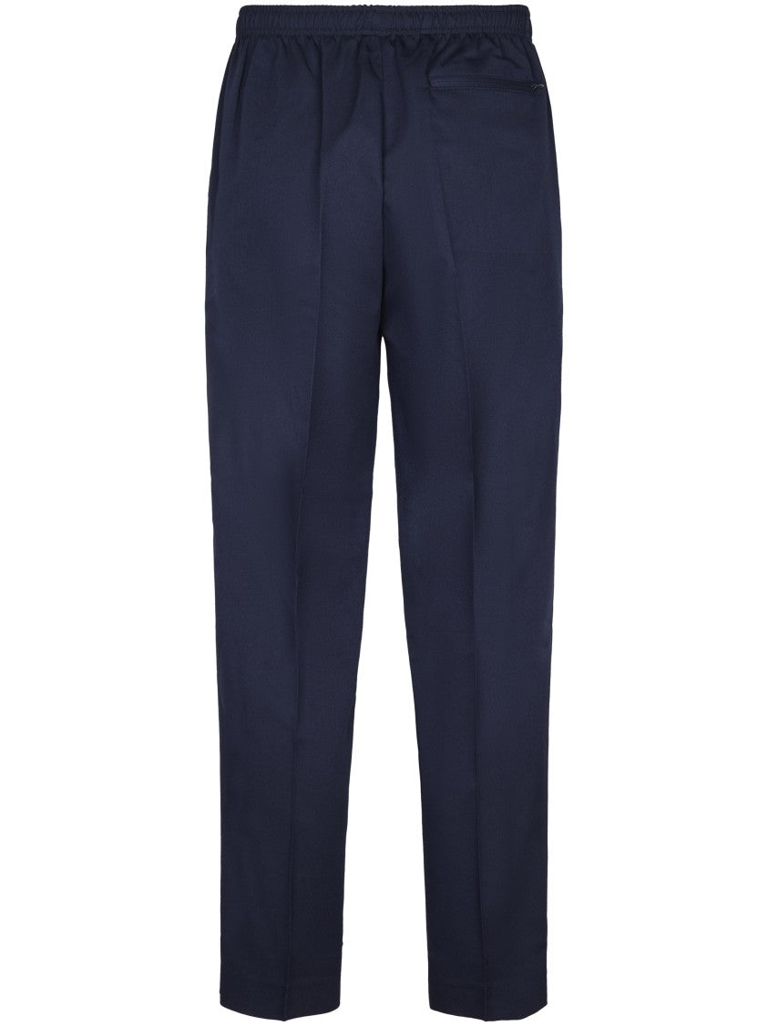 Cellar Door Tailored Blue Trousers With Adjustable Waist