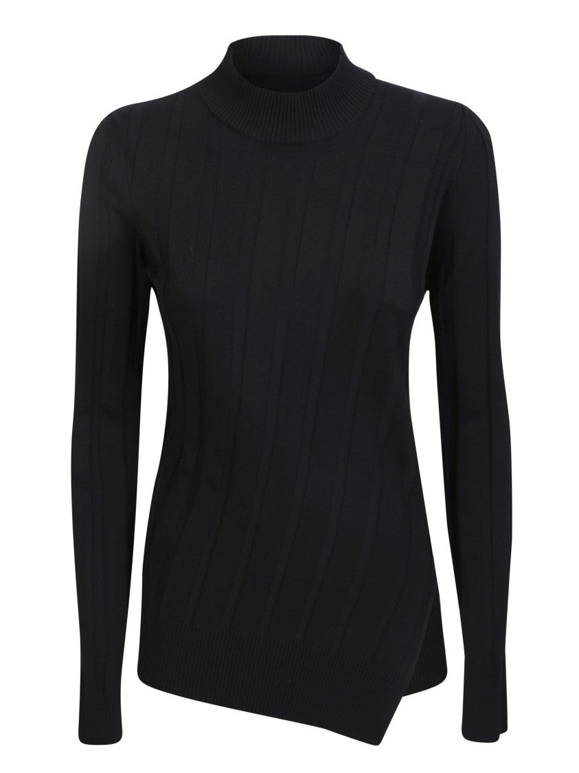 Stella Mccartney Black Ribbed Long Sleeve Top