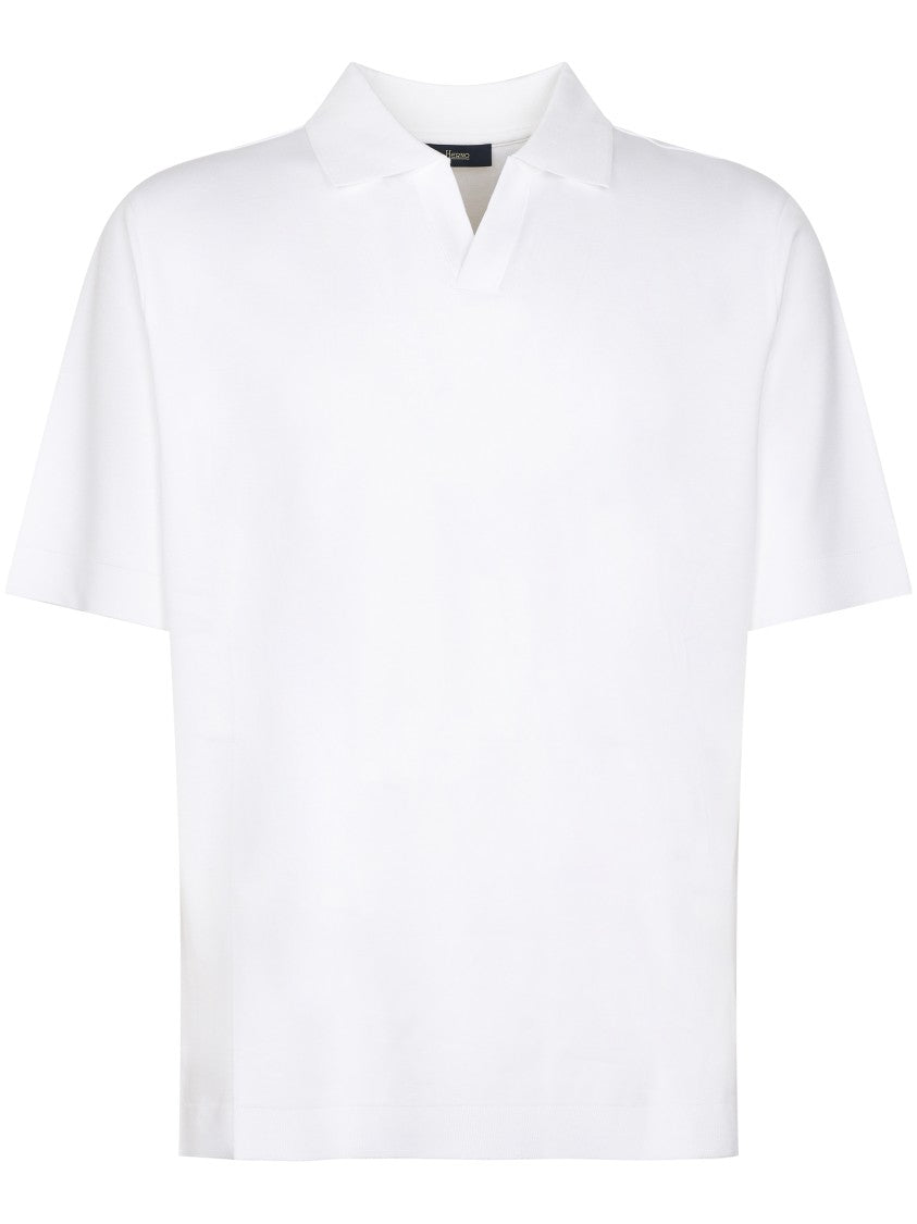 Herno Short-Sleeve Polo Shirt With Soft Collar