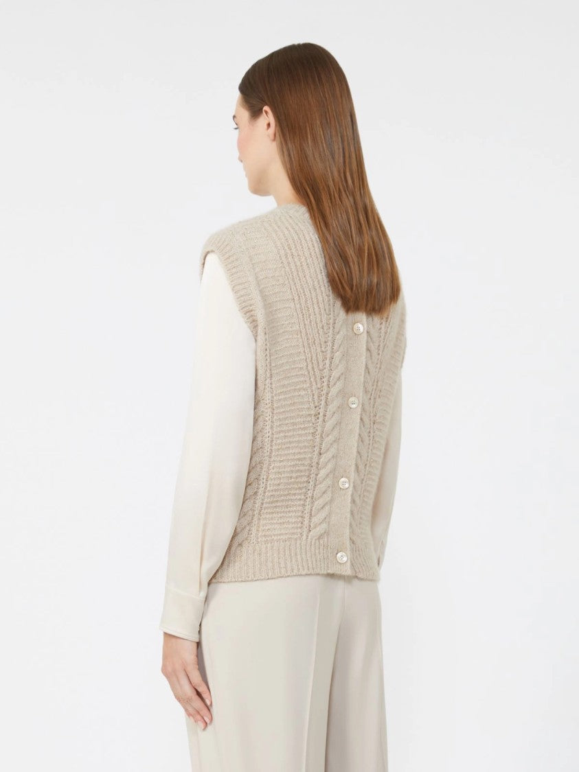 Max Mara Taffy Knitted Vest With Cable Knit Design