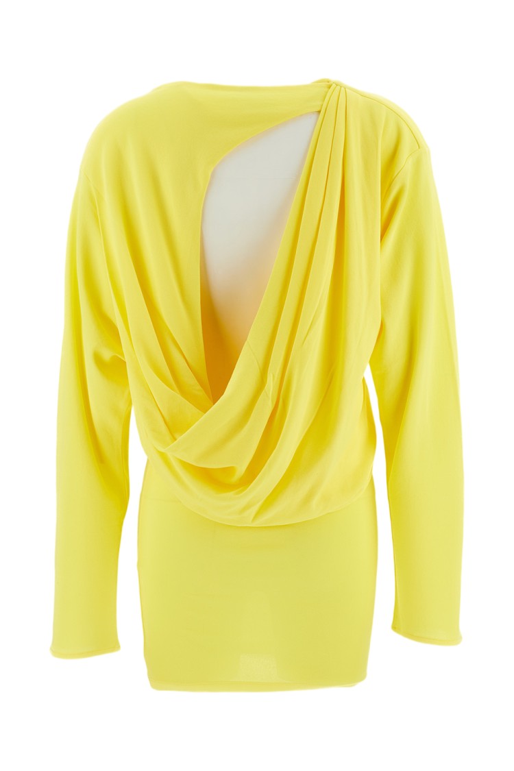 Jacquemus Back Draping Mini Dress With Embroidered Detail