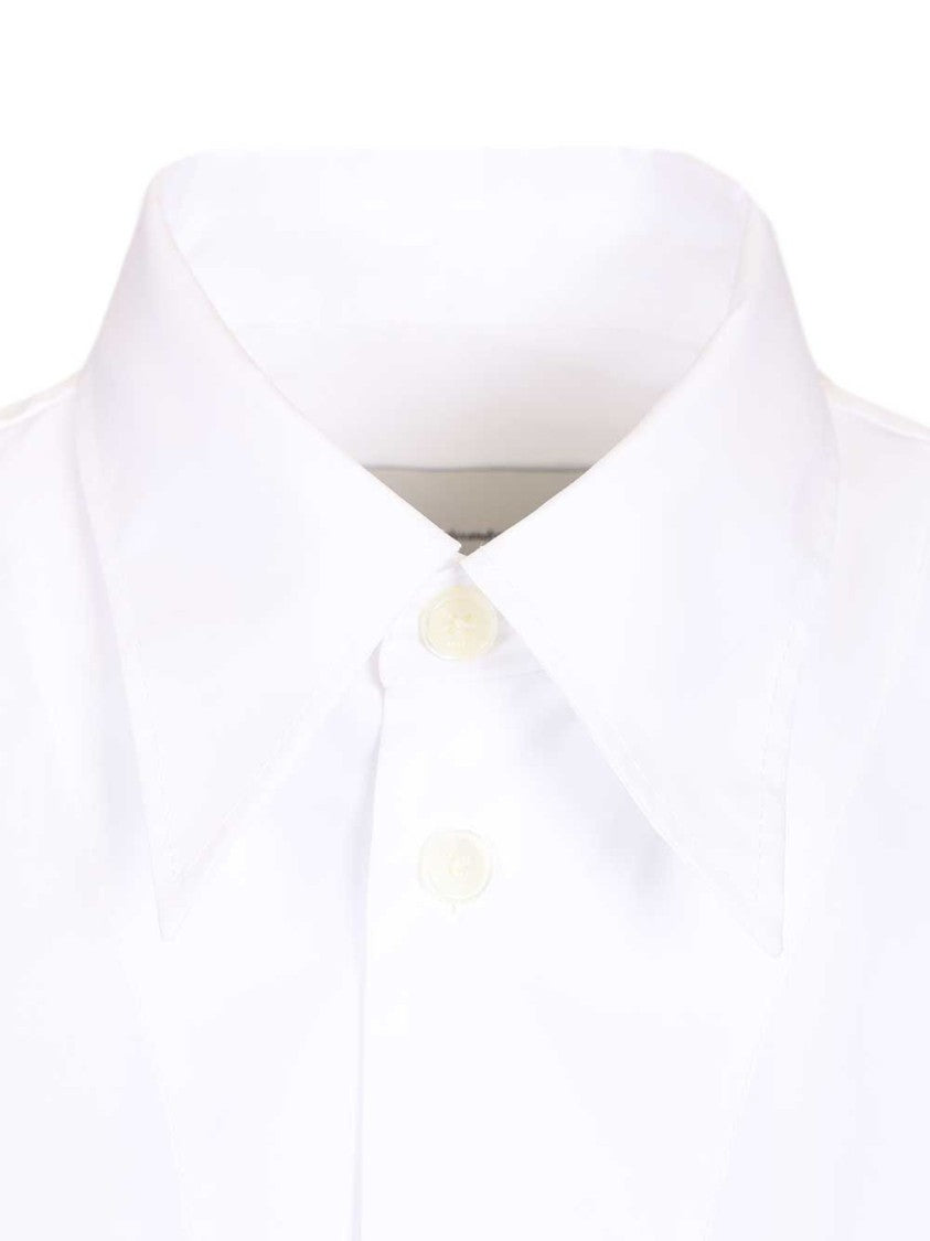 Ami Paris Short-Sleeved Cotton Shirt With Classic Collar And Patch Pocket