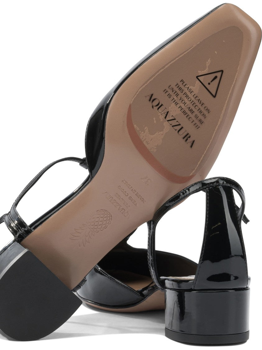 Aquazzura Black Slingback Pumps With Adjustable Buckle